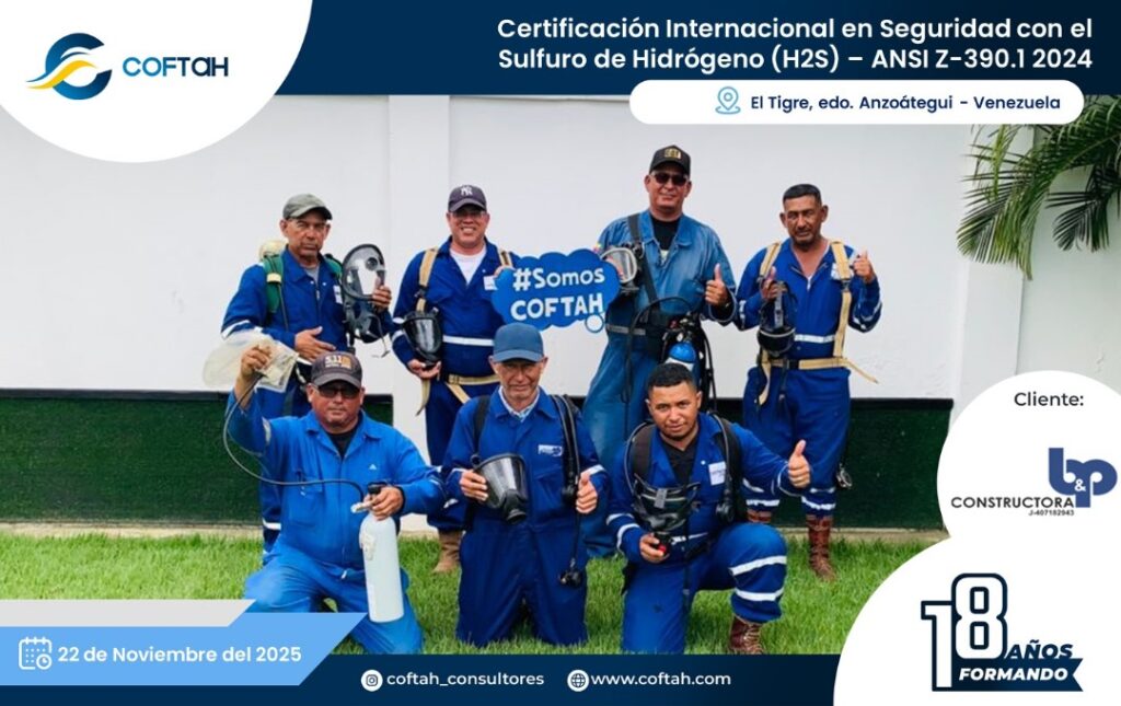 Certificación Internacional con el Sulfuro de Hidrógeno H2S – ANSI Z-390.1 2024