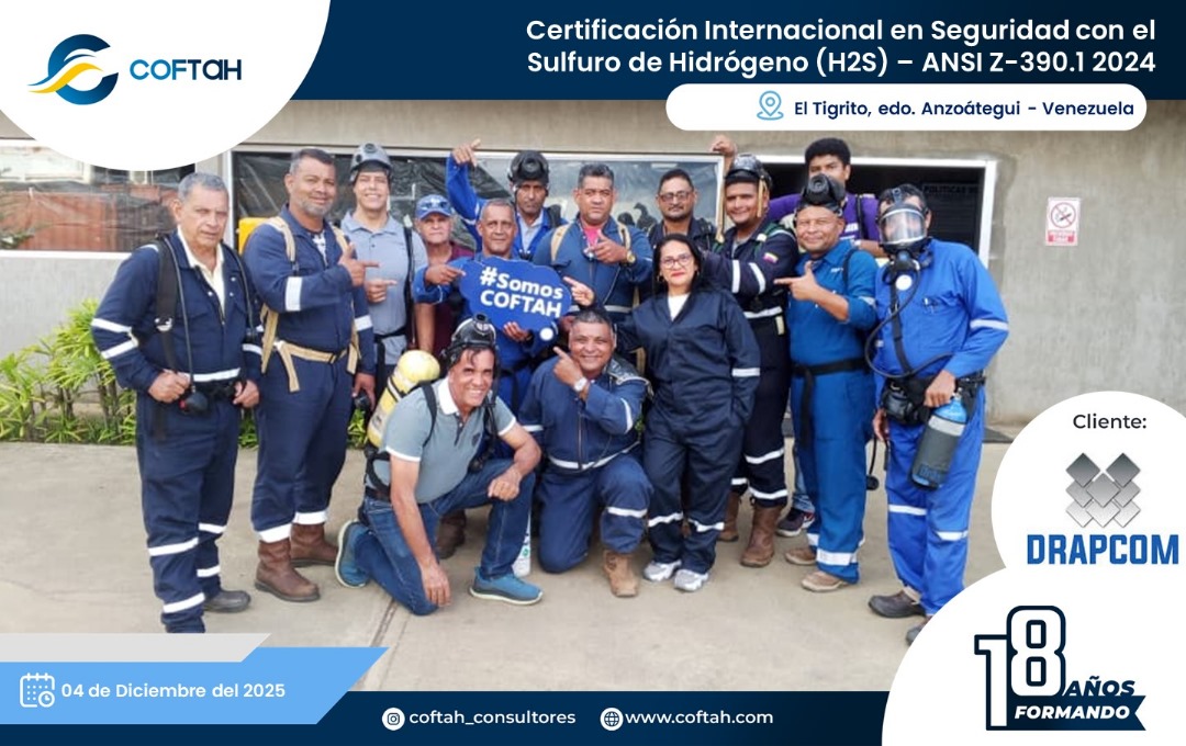 Lee más sobre el artículo Certificación Internacional con el Sulfuro de Hidrógeno H2S – ANSI Z-390.1 2024 en DRAPCOM