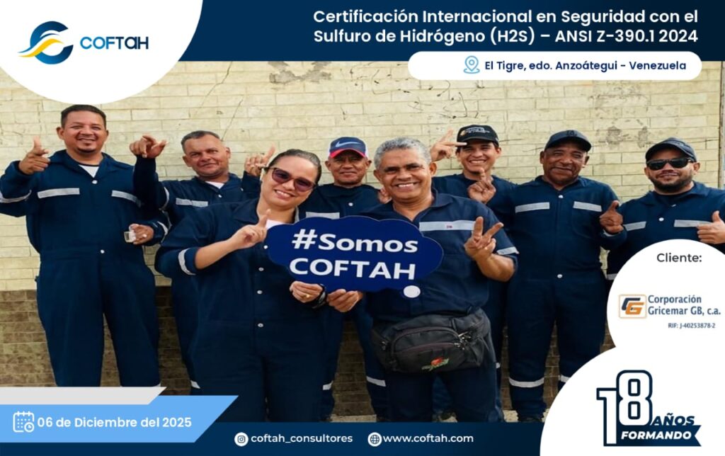 Certificación Internacional con el Sulfuro de Hidrógeno H2S – ANSI Z-390.1 2024