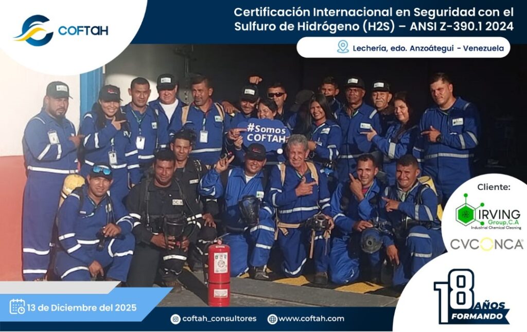 Certificación Internacional con el Sulfuro de Hidrógeno H2S – ANSI Z-390.1 2024