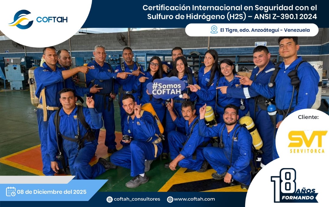 Lee más sobre el artículo Certificación Internacional con el Sulfuro de Hidrógeno H2S – ANSI Z-390.1 2024 en SERVITORCA