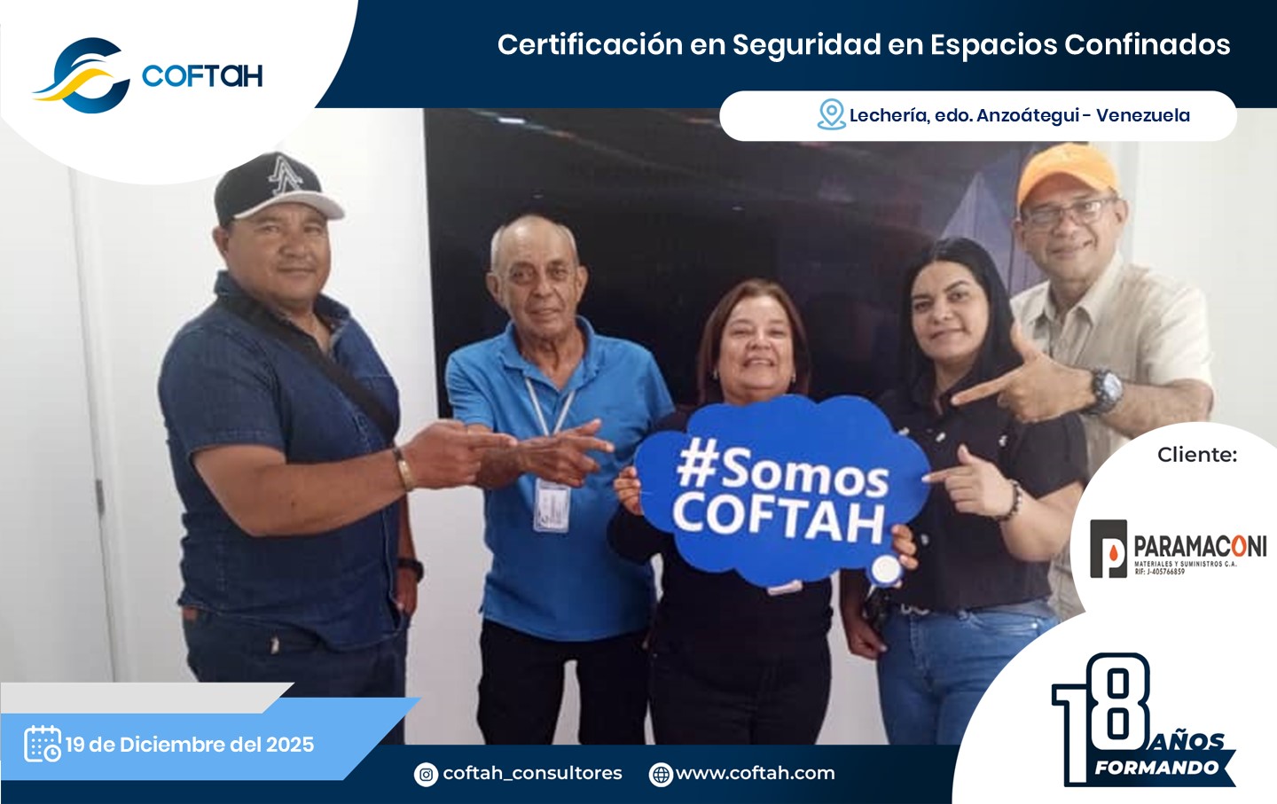 Lee más sobre el artículo Certificación en Seguridad en Espacios Confinados en PARAMACONI