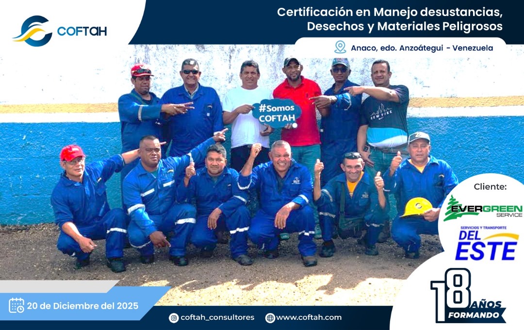 Lee más sobre el artículo Certificación en Manejo de Sustancias, Desechos y Materiales Peligrosos en EVERGREEN SERVICE y TRANSPORTE DEL ESTE