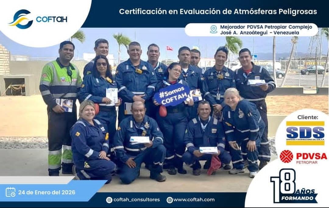 Lee más sobre el artículo Certificación en Evaluación de Atmósferas Peligrosas en SDS y PDVSA PETROPIAR