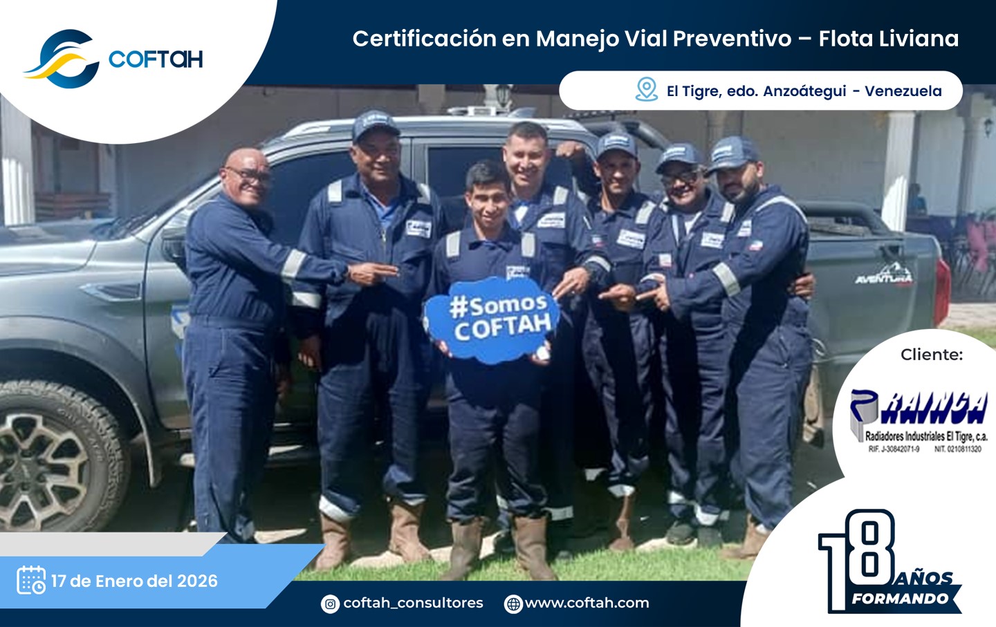 Lee más sobre el artículo Certificación en Manejo Vial Preventivo – Flota Liviana en RAINCA