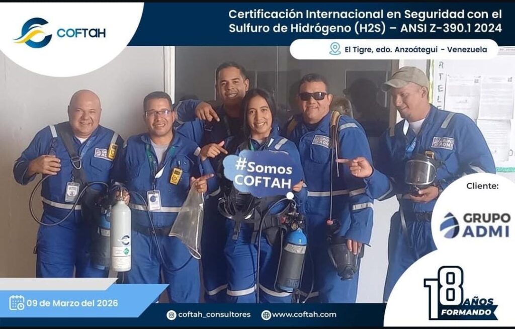 Certificación Internacional con el Sulfuro de Hidrógeno H2S – ANSI Z-390.1 2024
