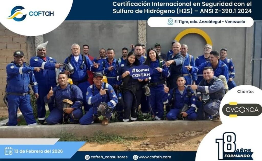 Certificación Internacional con el Sulfuro de Hidrógeno H2S – ANSI Z-390.1 2024