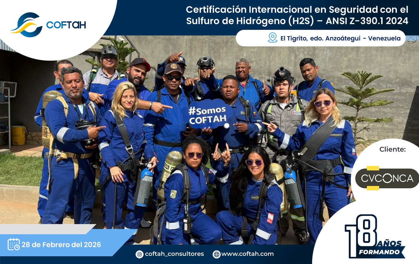 Lee más sobre el artículo Certificación Internacional con el Sulfuro de Hidrógeno H2S – ANSI Z-390.1 2024 en CVCONCA