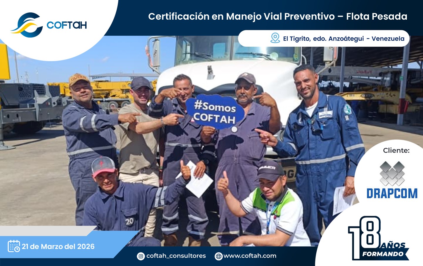 Lee más sobre el artículo Certificación en Manejo Vial Preventivo – Flota Pesada en. DRAPCOM