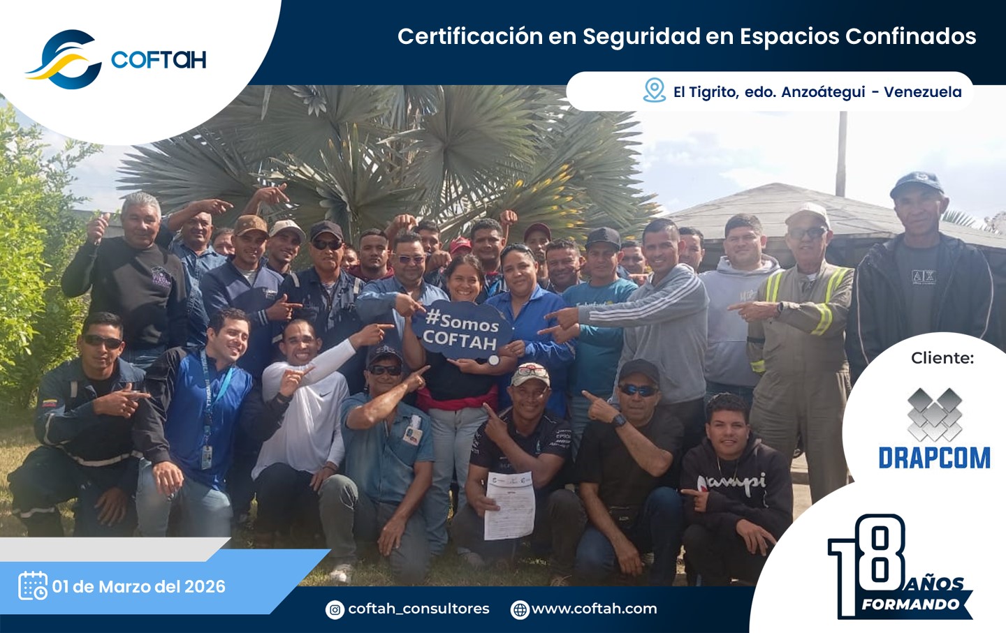 Lee más sobre el artículo Certificación en Seguridad en Espacios Confinados en DRAPCOM