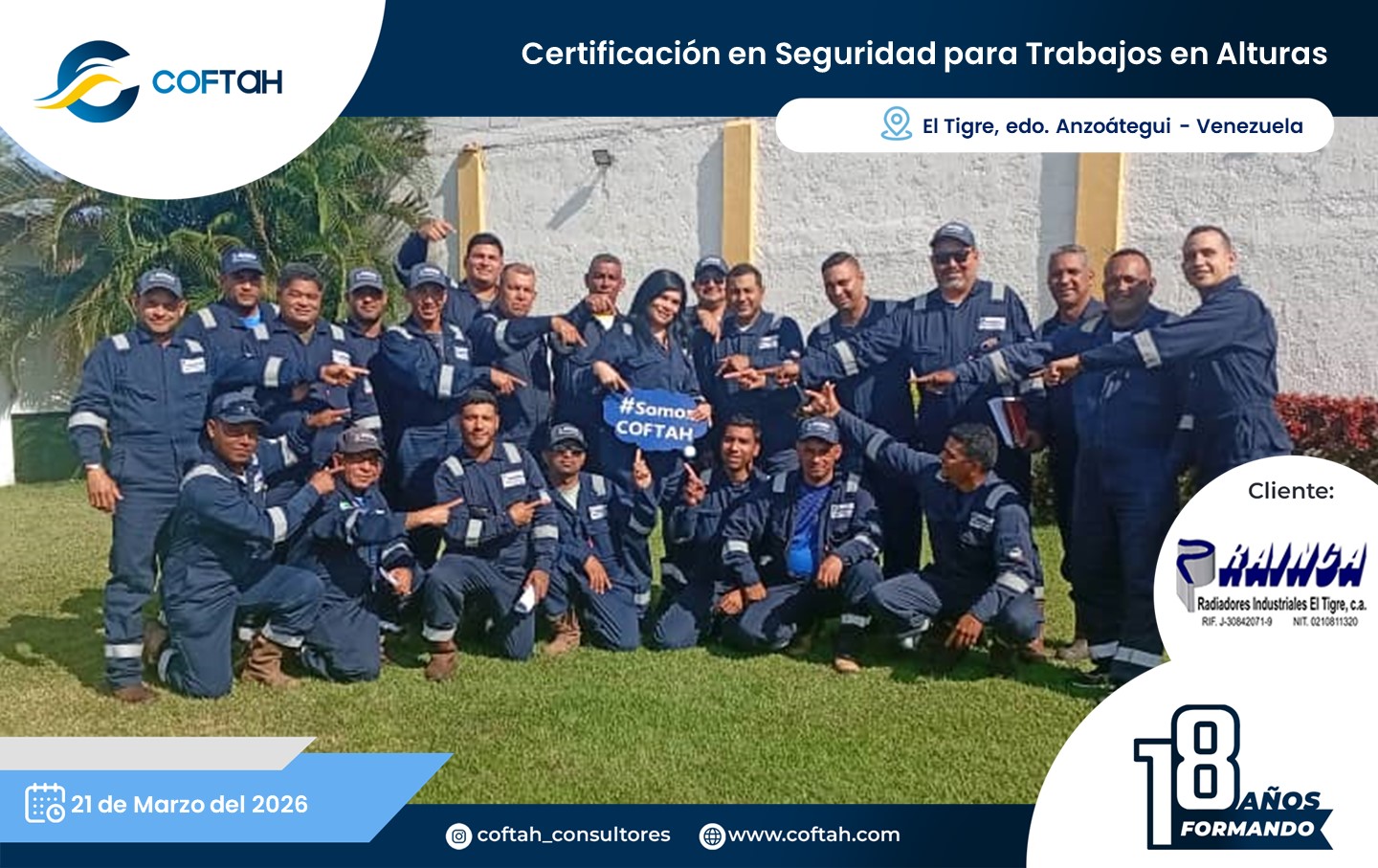 Lee más sobre el artículo Certificación en Seguridad para Trabajos en Alturas en RAINCA