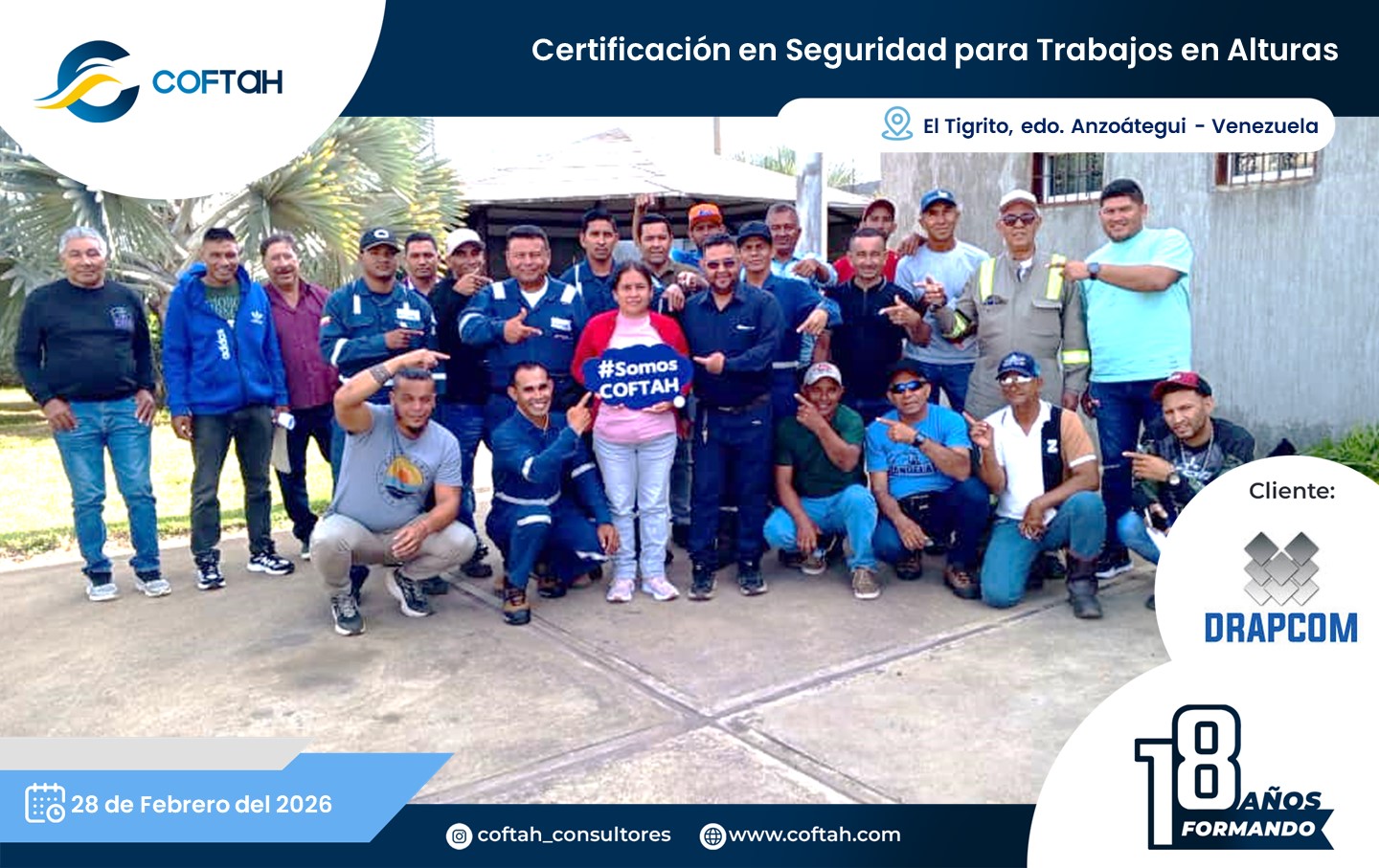 Lee más sobre el artículo Certificación en Seguridad para Trabajos en Alturas en DRAPCOM