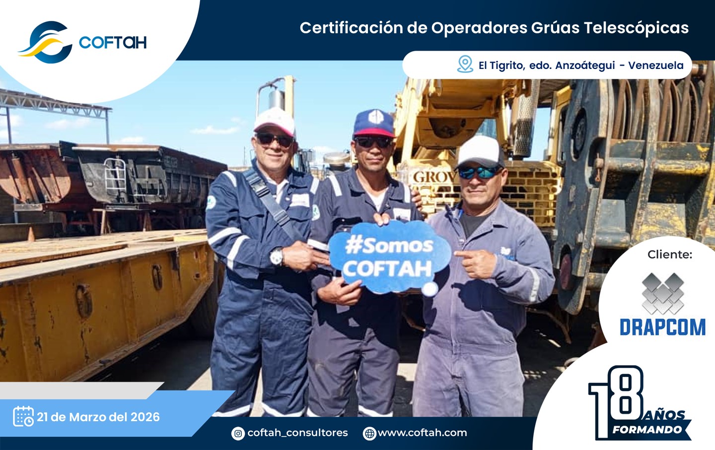 Lee más sobre el artículo Certificación de Operadores de Grúas Telescópicas en DRAPCOM