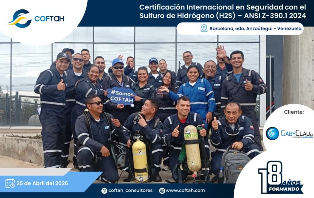 Certificación Internacional con el Sulfuro de Hidrógeno H2S – ANSI Z-390.1 2024
