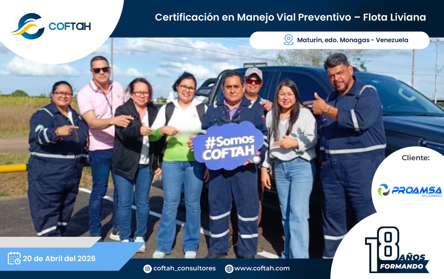 Lee más sobre el artículo Certificación en Manejo Vial Preventivo – Flota Liviana en PROAMSA