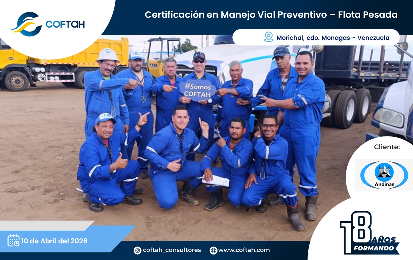 Lee más sobre el artículo Certificación en Manejo Vial Preventivo – Flota Pesada en ANDINAS