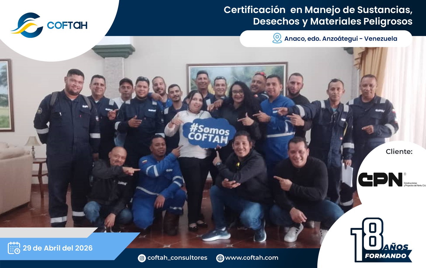 Lee más sobre el artículo Certificación en Manejo de Sustancias, Desechos y Materiales Peligrosos en CONPRONORTE