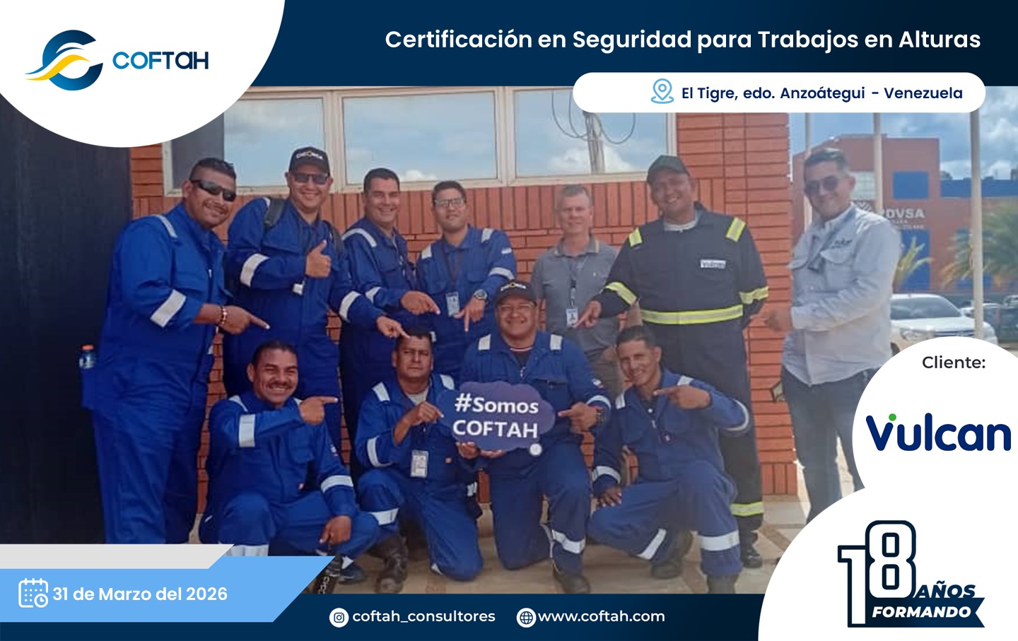 Lee más sobre el artículo Certificación en Seguridad para Trabajos en Alturas en VULCAN