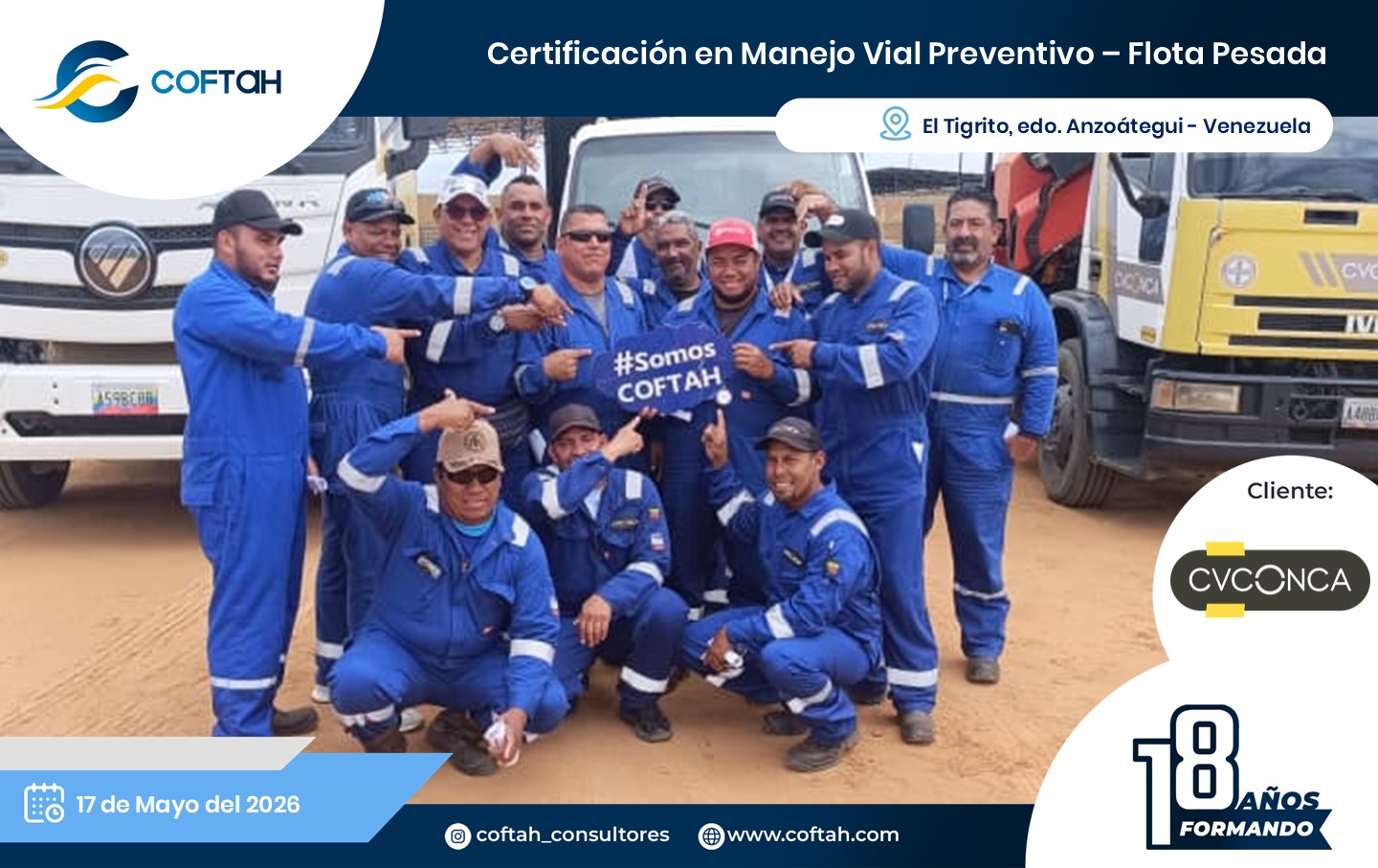 Lee más sobre el artículo Certificación en Manejo Vial Preventivo – Flota Pesada en CVCONCA