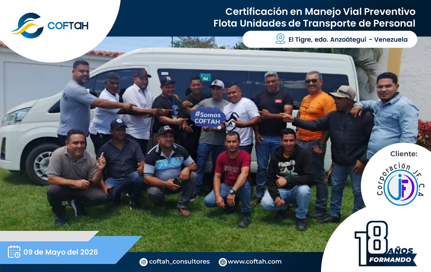 Lee más sobre el artículo Certificación en Manejo Vial Preventivo – Flota Unidades de Transporte de Personal en CORPORACION JF