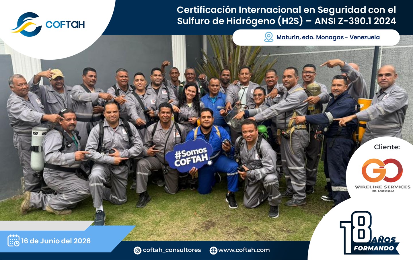 Lee más sobre el artículo Certificación Internacional con el Sulfuro de Hidrógeno H2S – ANSI Z-390.1 2024 en GO WIRELINE SERVICES
