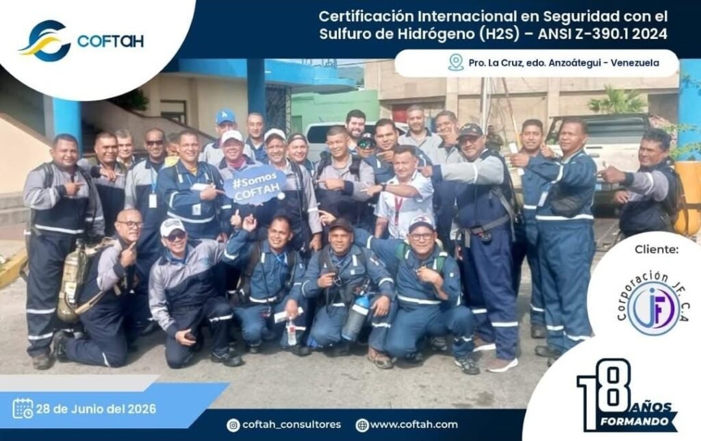 Certificación Internacional con el Sulfuro de Hidrógeno H2S – ANSI Z-390.1 2024
