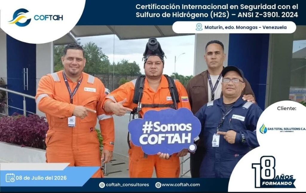 Certificación Internacional con el Sulfuro de Hidrógeno H2S – ANSI Z-390.1 2024