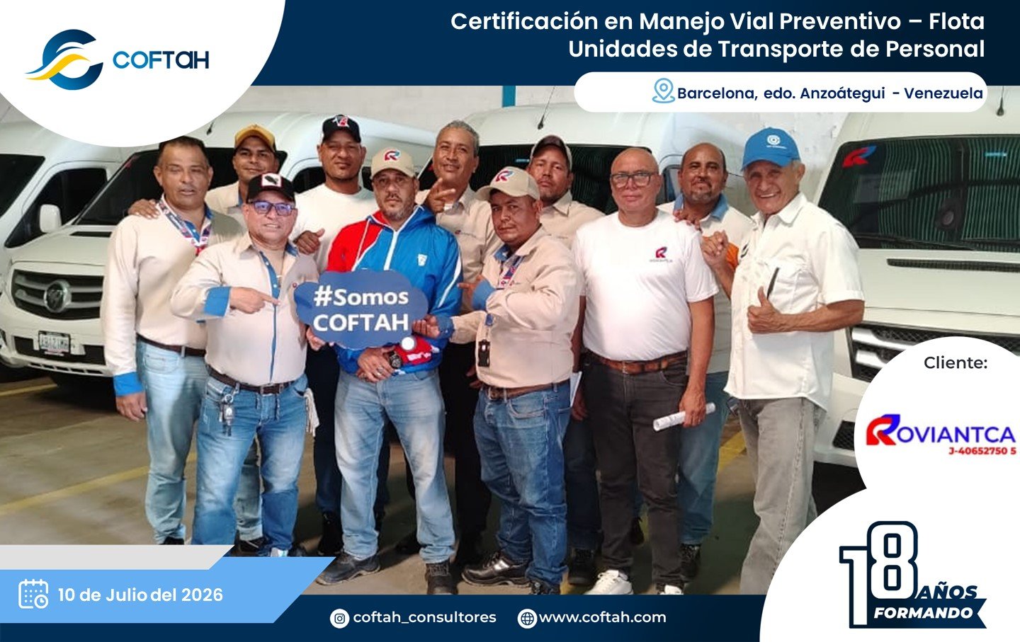 Lee más sobre el artículo Certificación en Manejo Vial Defensivo – Flota Unidades de Transporte de Personal en ROVIANTCA