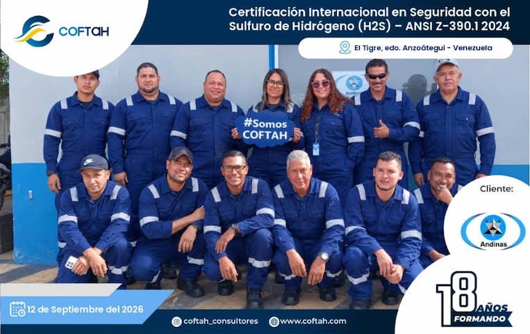 Certificación Internacional con el Sulfuro de Hidrógeno H2S – ANSI Z-390.1 2024