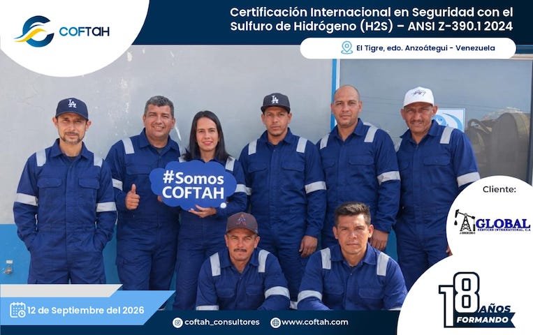 Certificación Internacional con el Sulfuro de Hidrógeno H2S – ANSI Z-390.1 2024